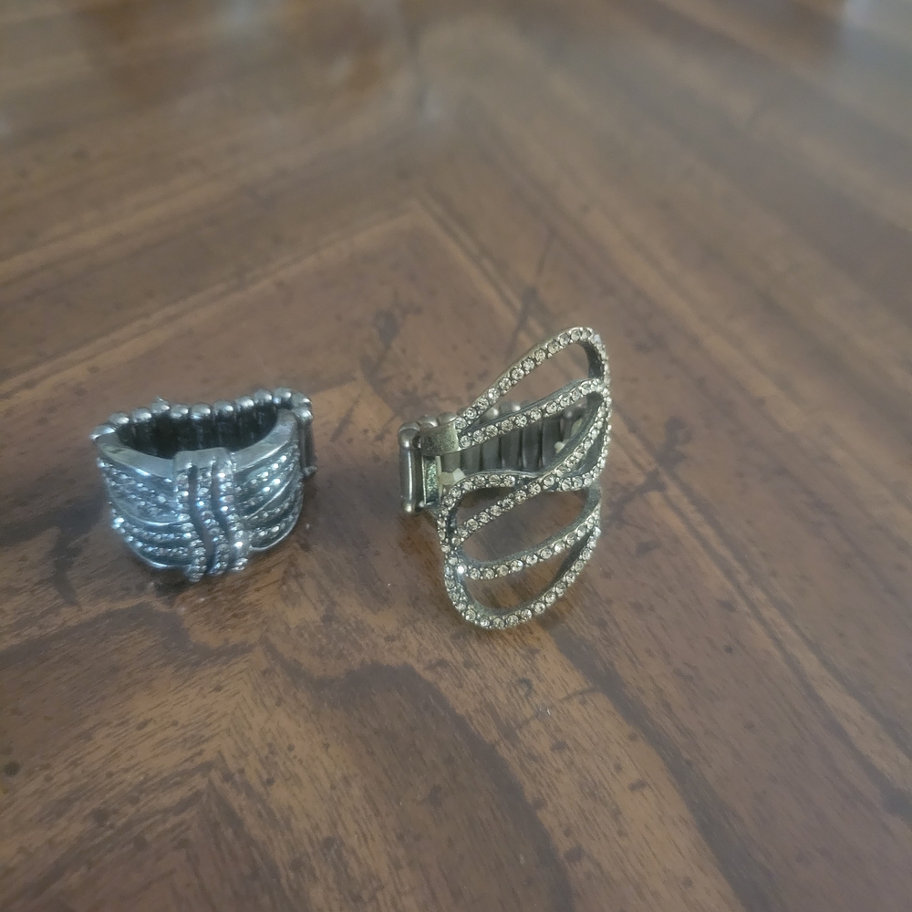 Silver and Gold Tone Statement Rings